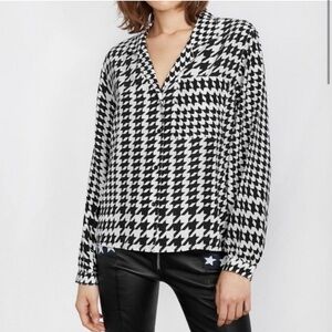 ANINE BING - Lilah Blouse, Houndstooth - Small
